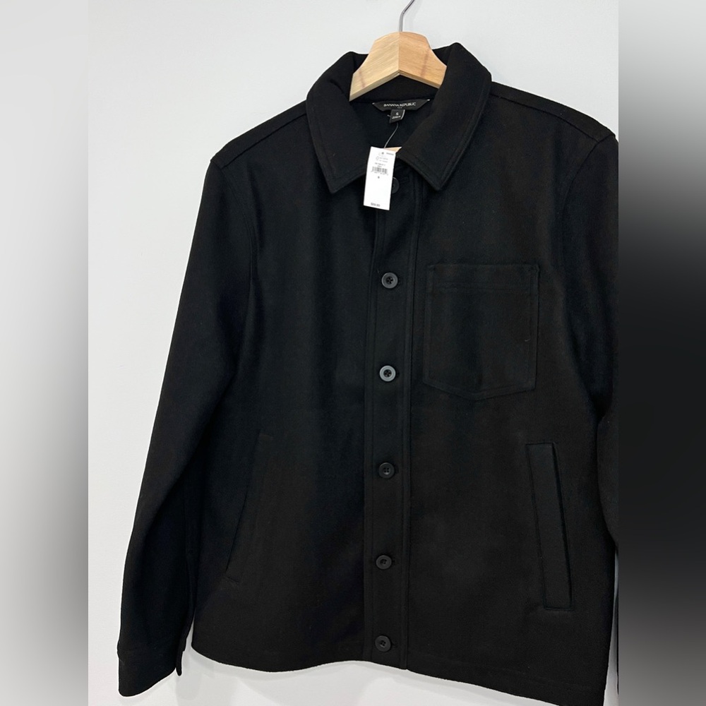 NWT Men’s Banana Republic Black Classic Heavyweight Shirt Jacket. Size Small